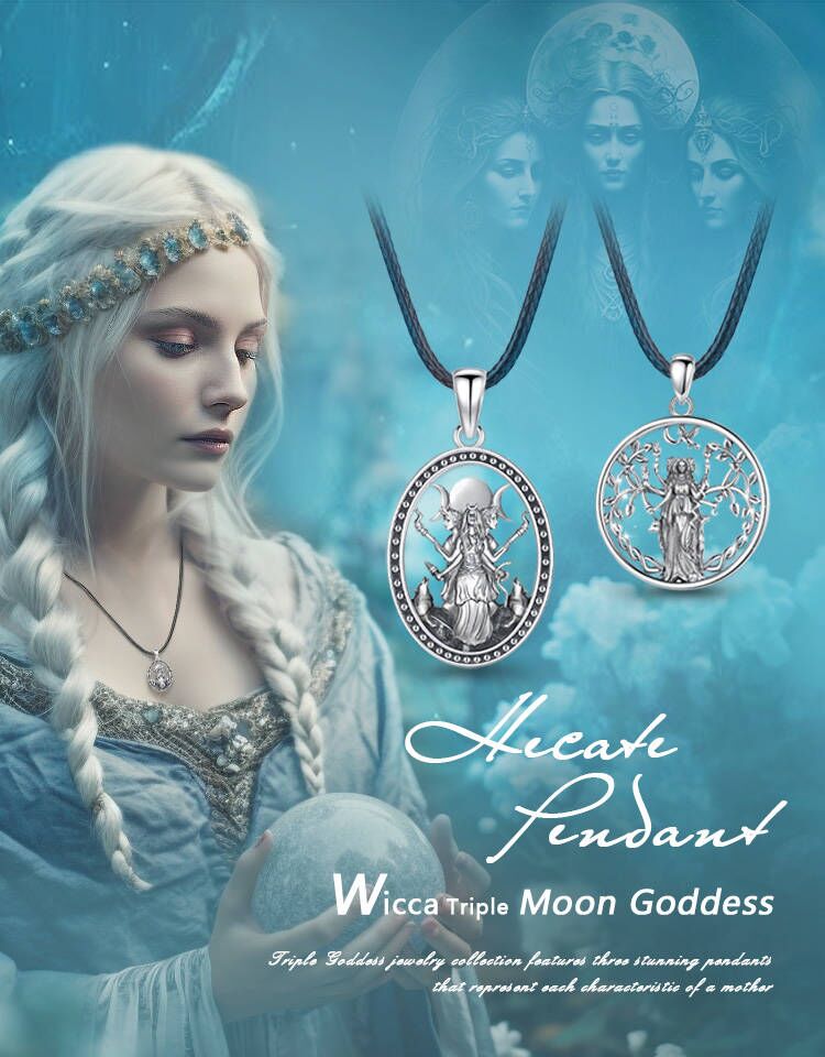 Wiccan triple moon goddess oxidized jewelry