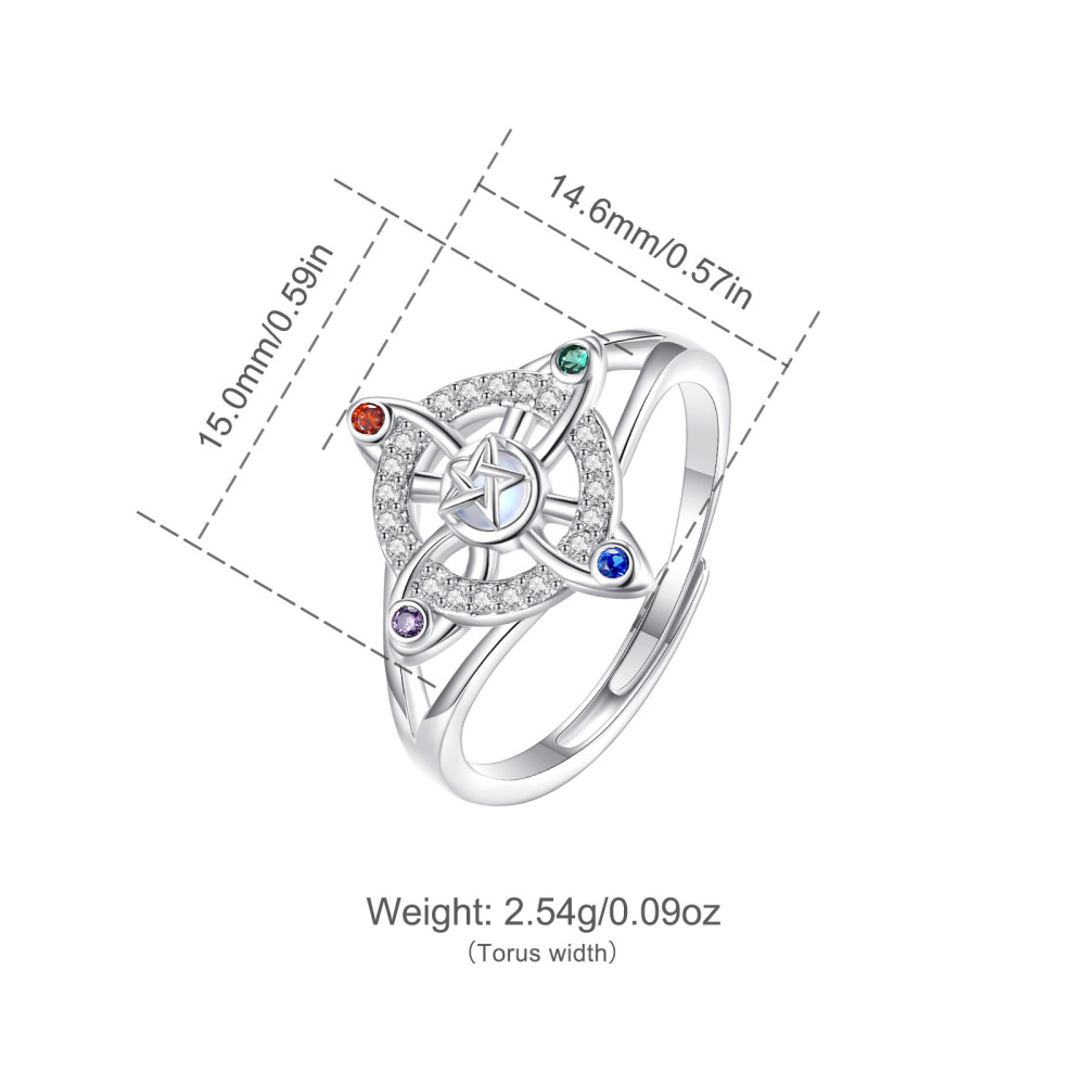 Rhodium-Plated 925 Sterling Silver Wicca Knot Jewelry Set