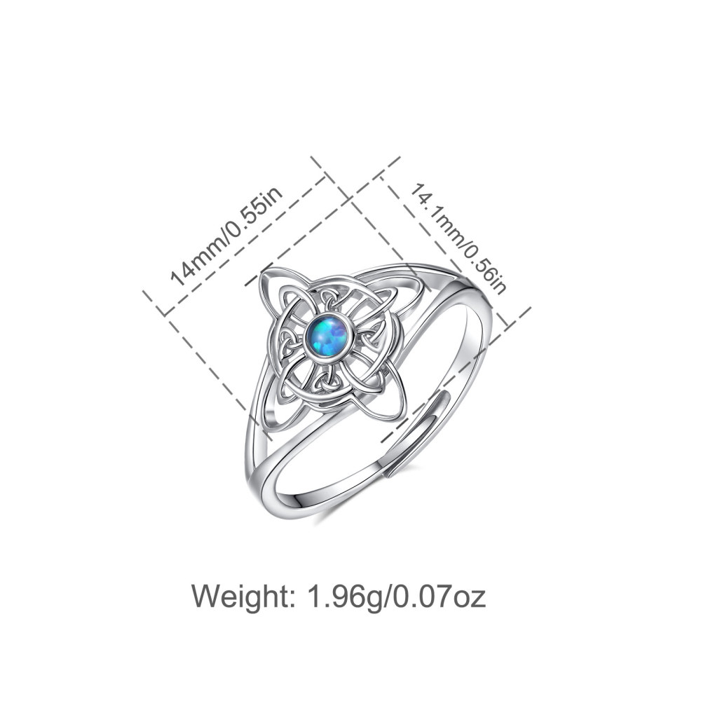 925 Sterling Silver Witches Knot Jewelry Set with Opal
