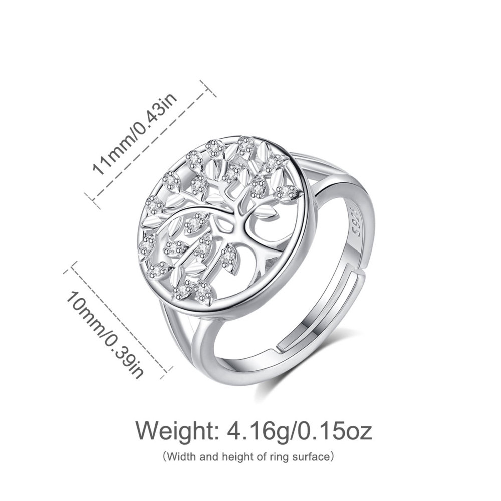 Rhodium-Plated 925 Sterling Silver Tree of Life Jewelry Set