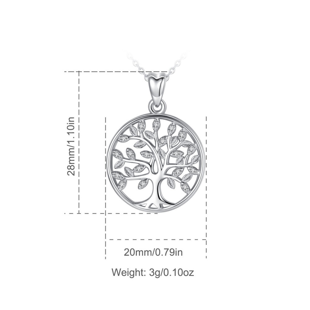 Rhodium-Plated 925 Sterling Silver Tree of Life Jewelry Set