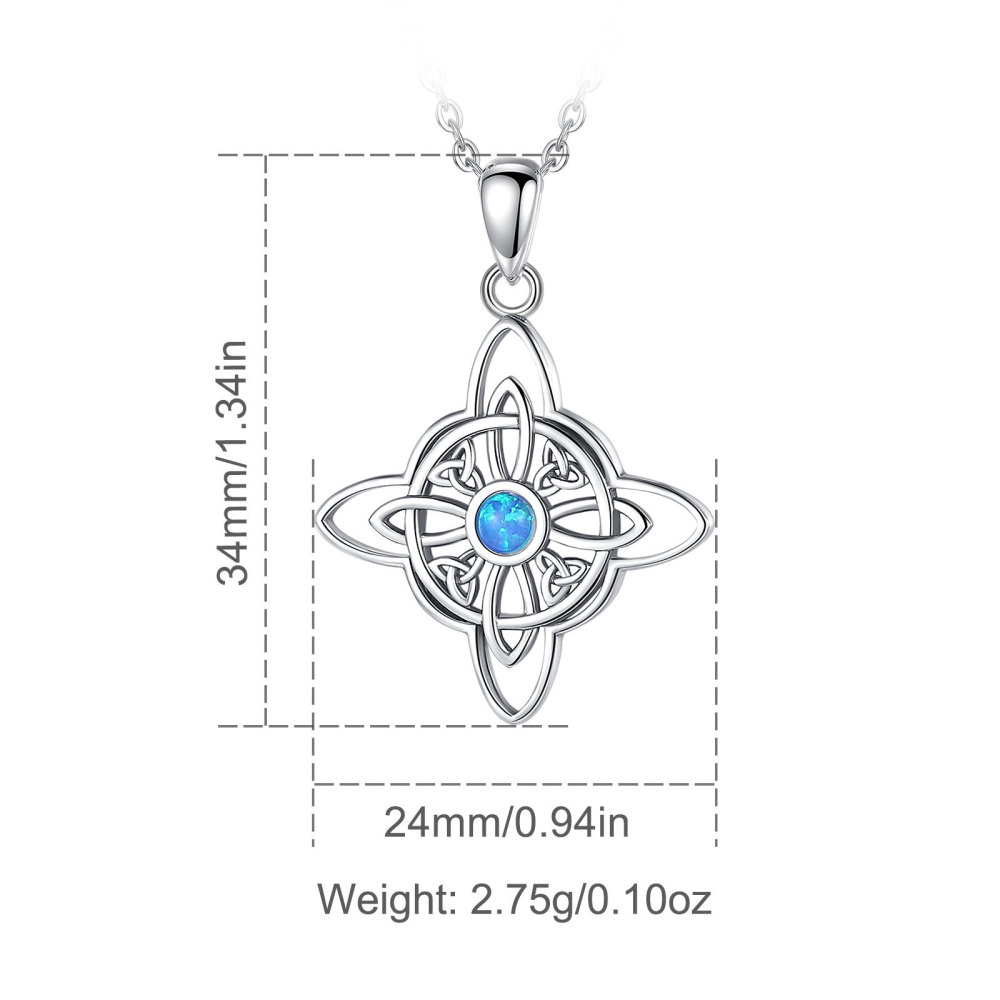 925 Sterling Silver Witches Knot Jewelry Set with Opal