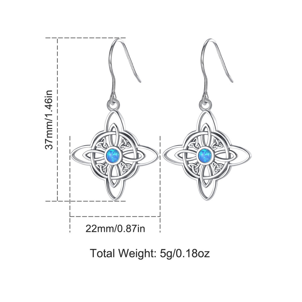 925 Sterling Silver Witches Knot Jewelry Set with Opal