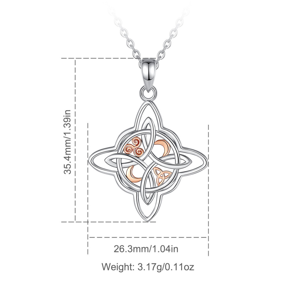 925 Sterling Silver Triple Moon Triskele Wicca Knot Jewelry Set