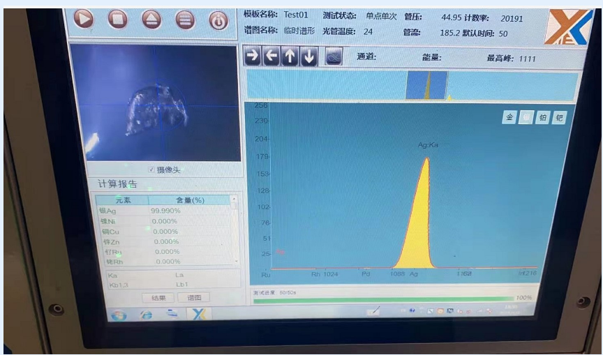 XRF Spectral Silver Content Detection report
