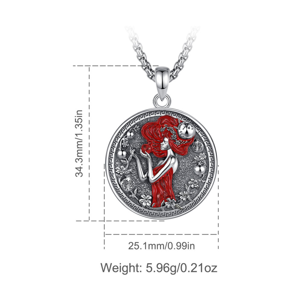925 Sterling Silver Vintage Persephone Goddess Pendant