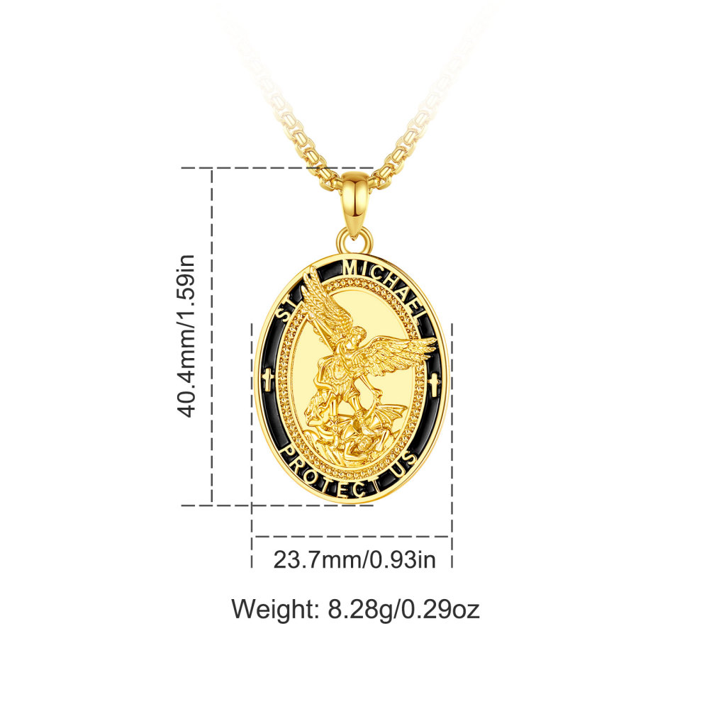 18K Gold-Plated Copper St. Michael the Archangel Pendant