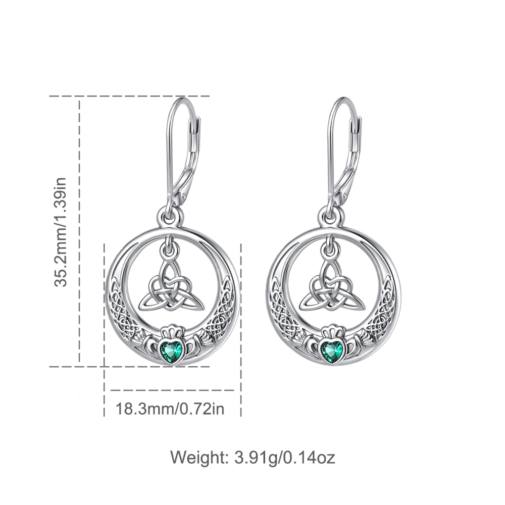Rhodium-Plated Claddagh & Trinity Knot Drop Earrings