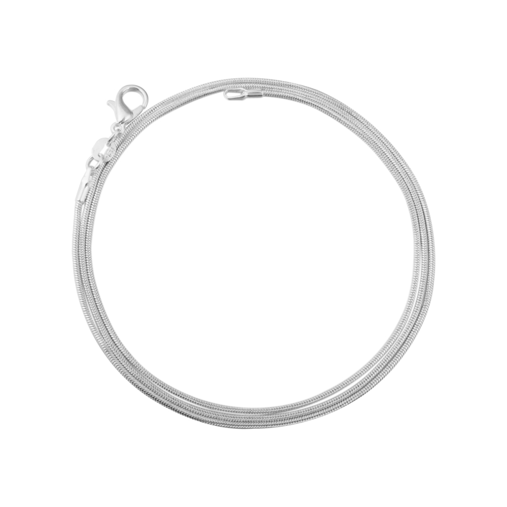 24 Inch Silver-Plated Copper Snake Chain Necklace