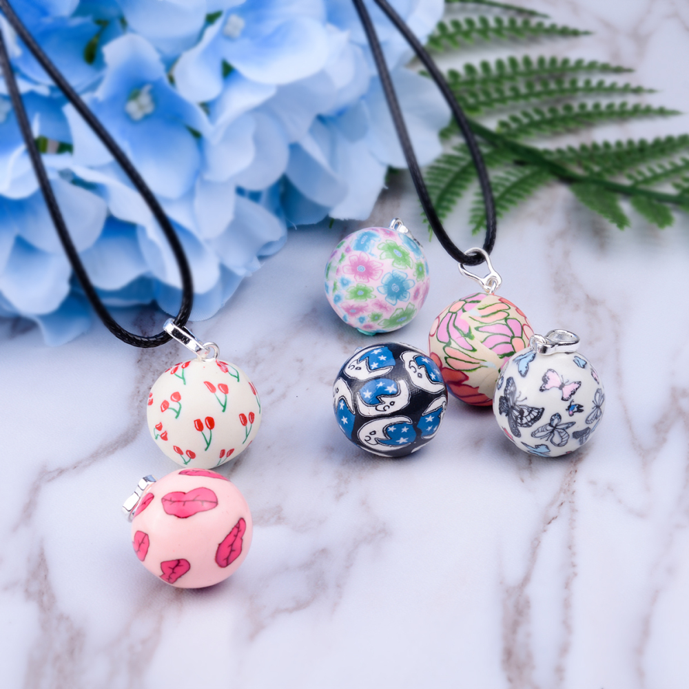 Floral Print Harmony Ball Mexican Bola Pendant