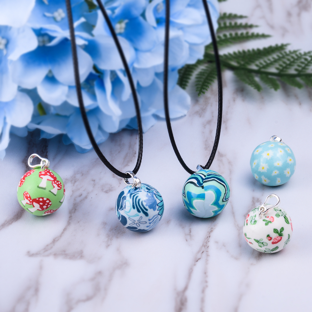 Floral Print Harmony Ball Mexican Bola Pendant