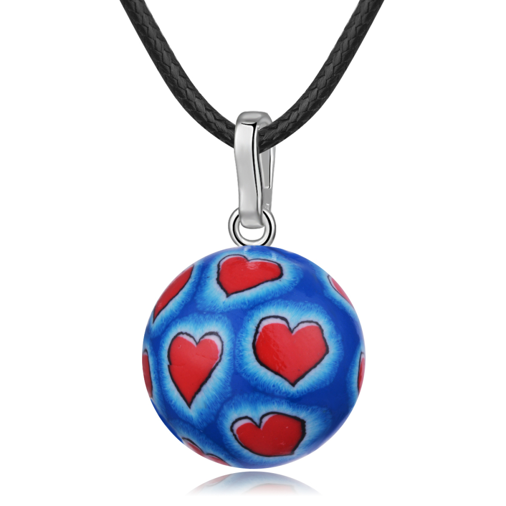 Bold Red Heart Harmony Bola Angel Caller Pendant