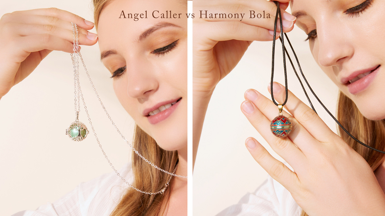 Angel Caller vs Harmony Bola necklace difference