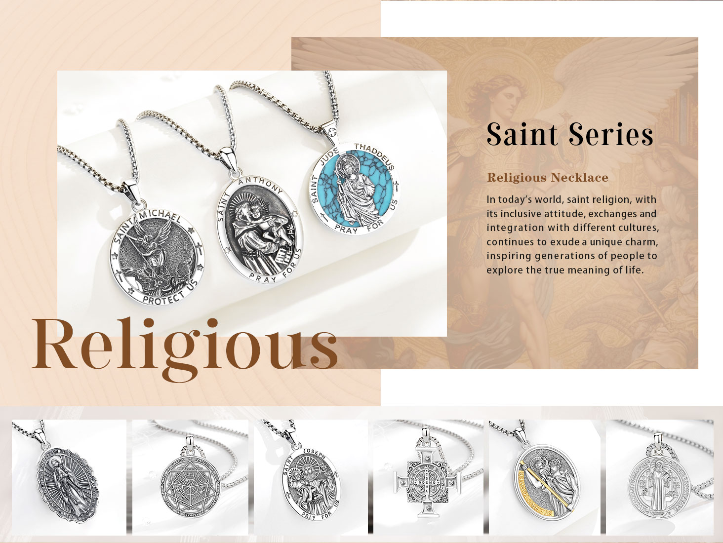 Popular sterling silver religious jewelry categories