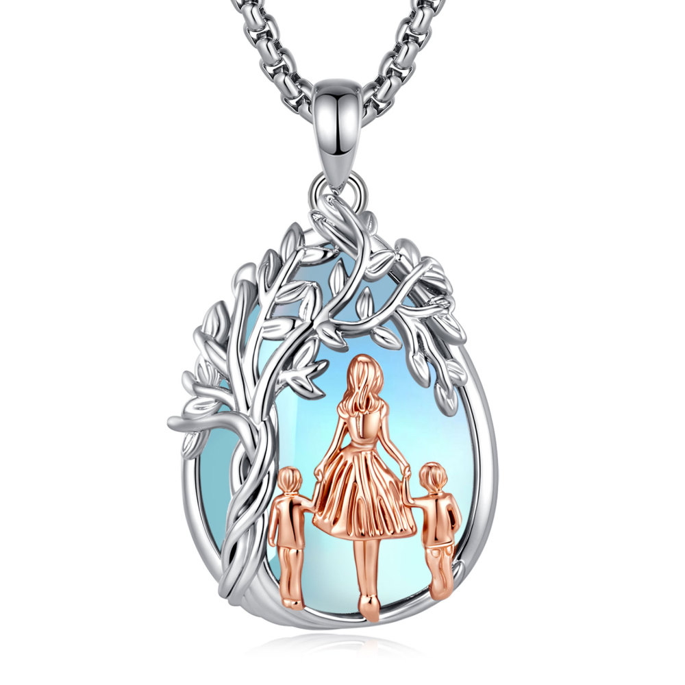 Merryshine Jewelry Tree of Life Mother & Two Kids Pendant