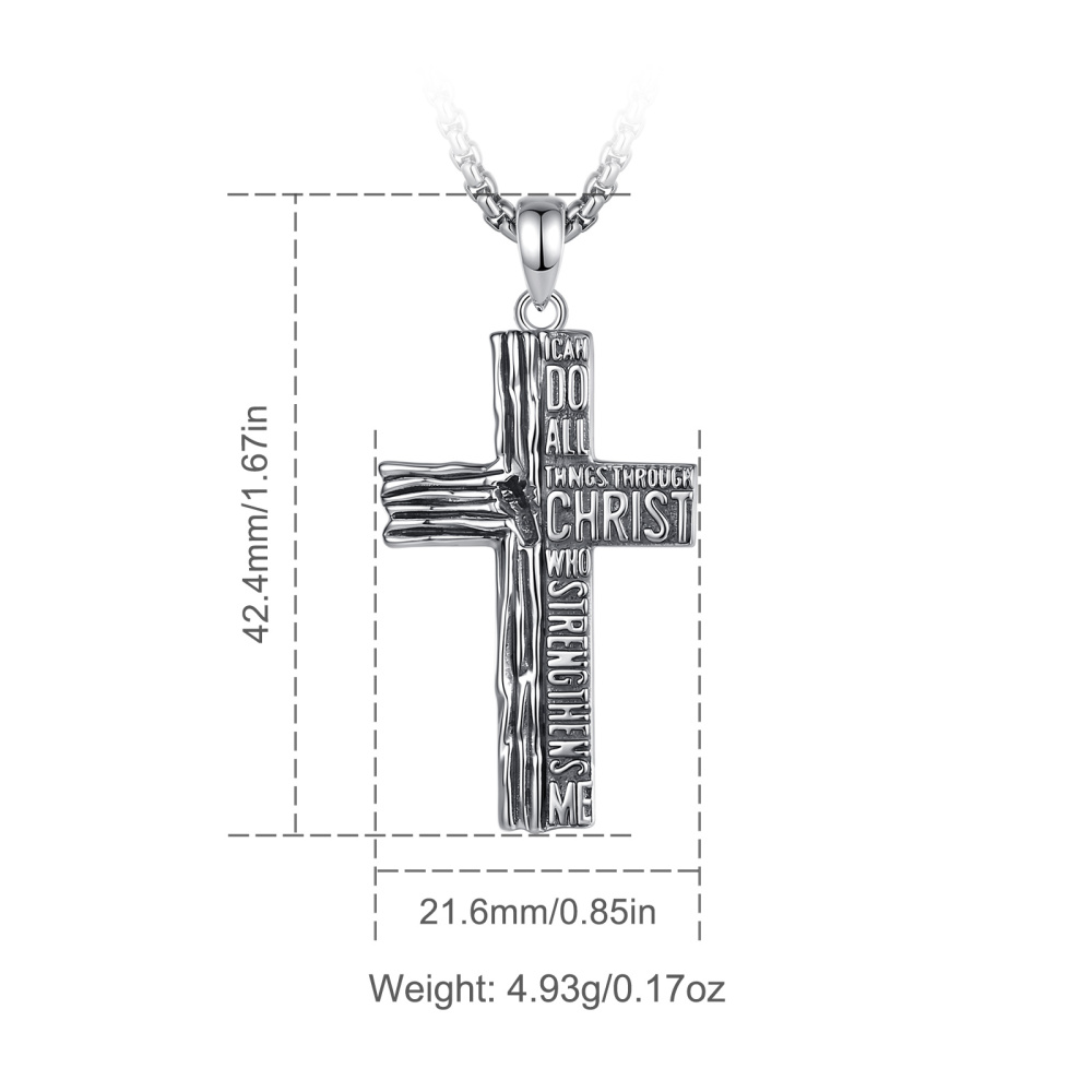 Merryshine Jewelry Antiqued Textured Faith Cross Pendant