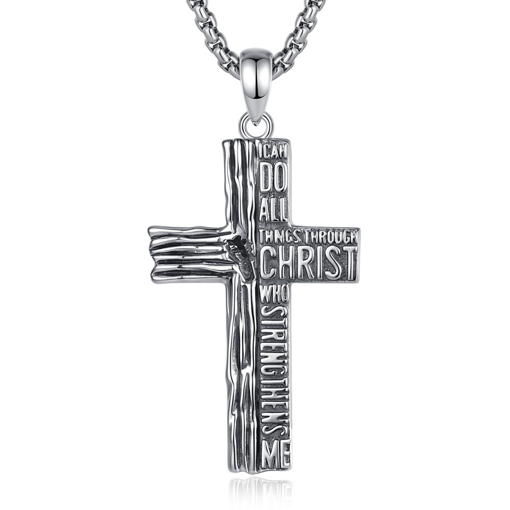 Merryshine Jewelry Antiqued Textured Faith Cross Pendant