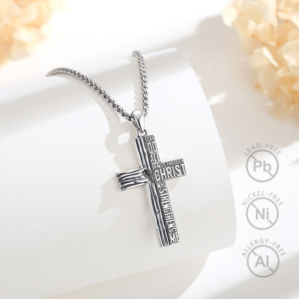 Merryshine Jewelry Antiqued Textured Faith Cross Pendant