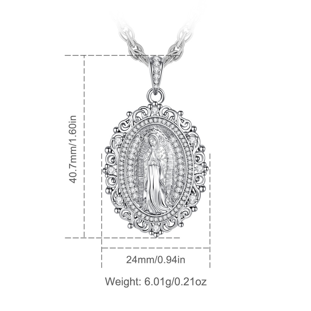 Merryshine Jewelry Vintage Filigree Our Lady of Guadalupe Pendant