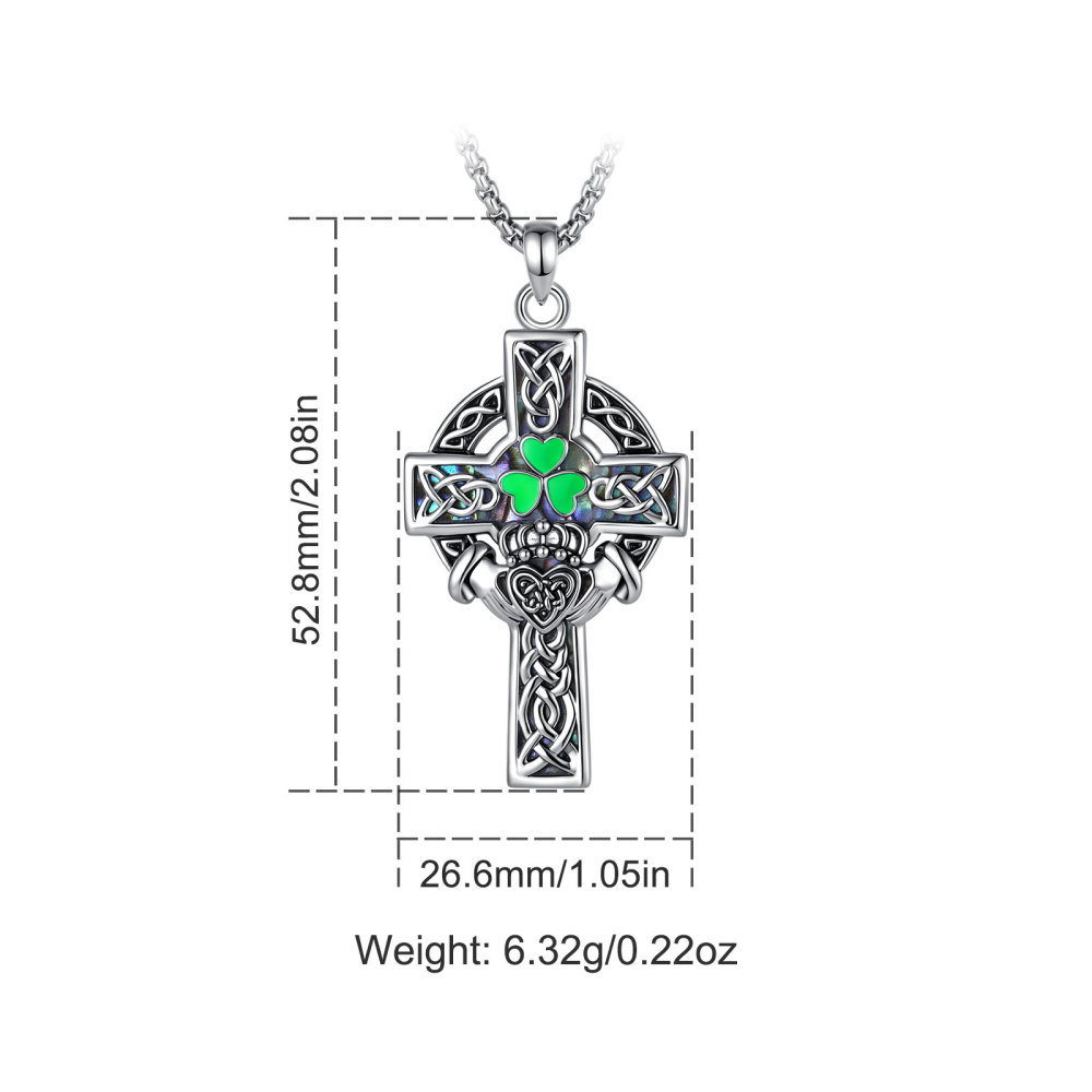 Merryshine Jewelry Irish Claddagh Celtic Cross Pendant