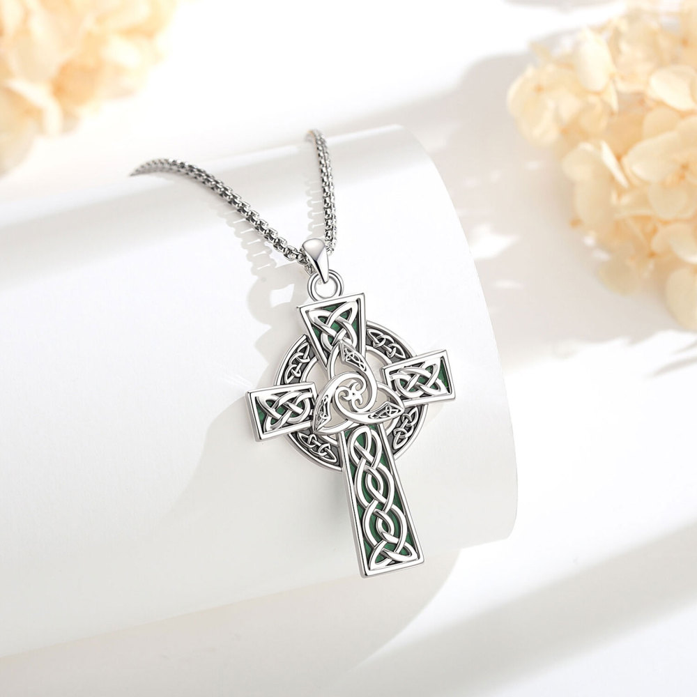 Merryshine Jewelry Triskele Celtic Knot Cross Pendant
