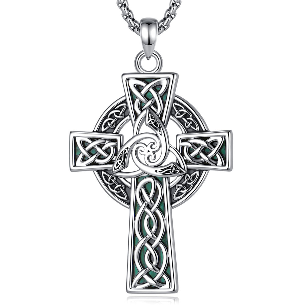 Merryshine Jewelry Triskele Celtic Knot Cross Pendant