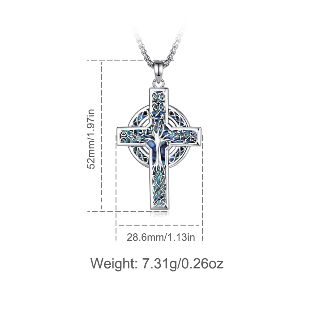 Merryshine Jewelry Hollow Tree of Life Celtic Circle Cross Pendant
