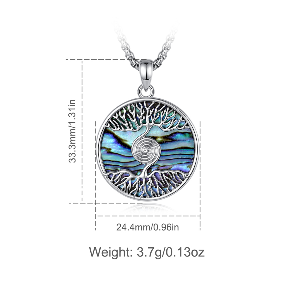 Merryshine Jewelry Round Spiral Tree of Life Pendant