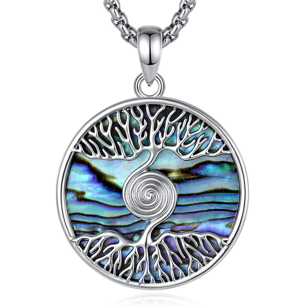Merryshine Jewelry Round Spiral Tree of Life Pendant