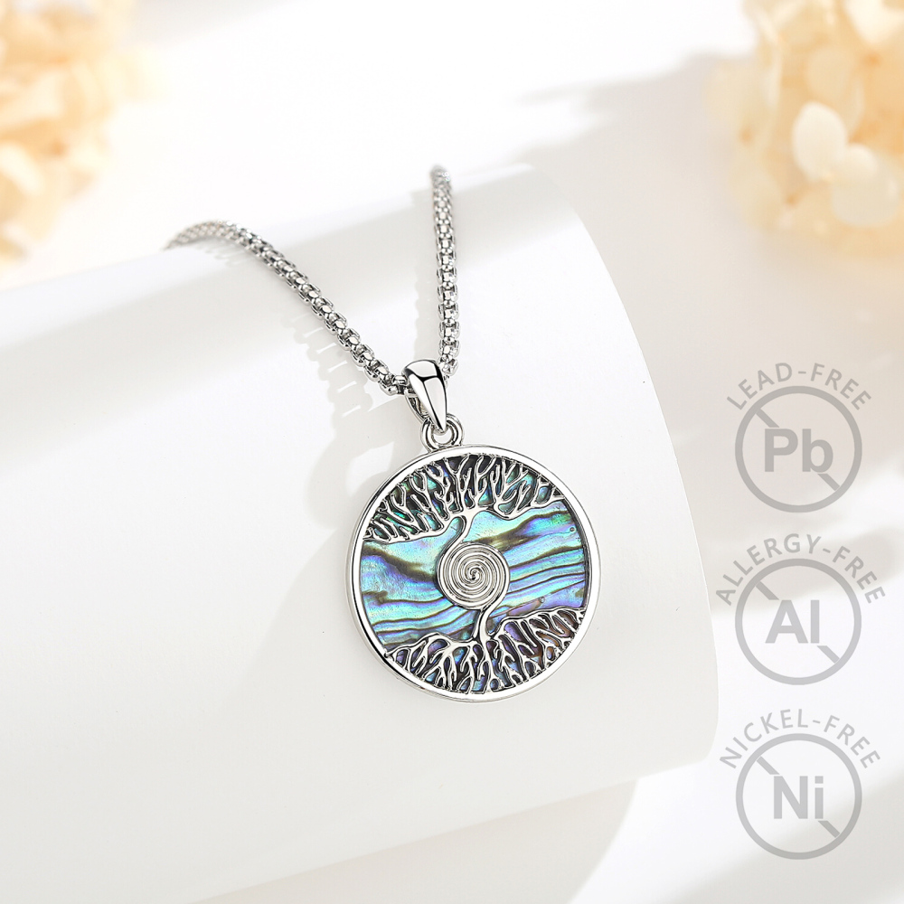 Merryshine Jewelry Round Spiral Tree of Life Pendant