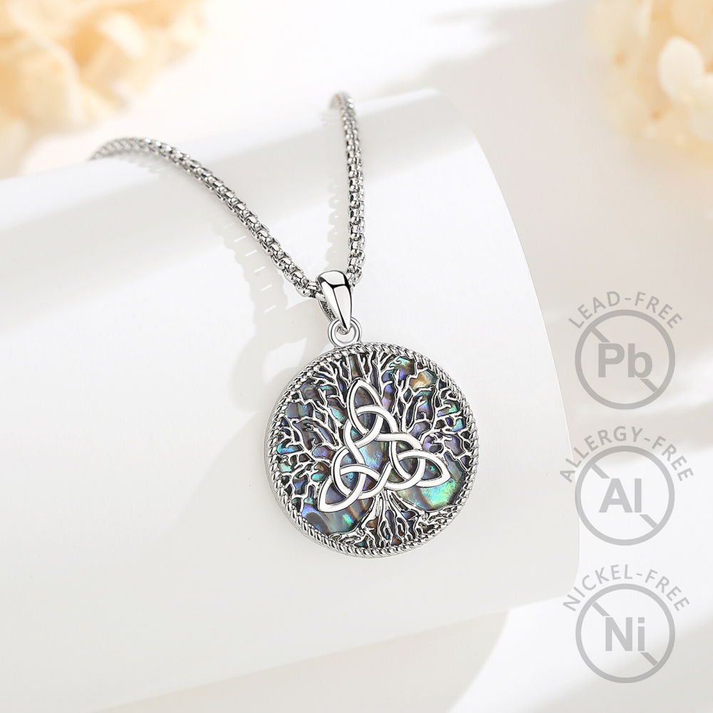 Merryshine Jewelry Round Triquetra Tree of Life Pendant