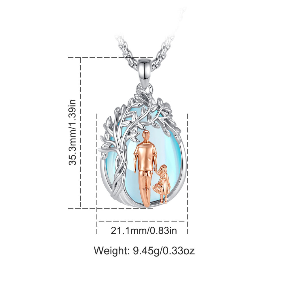 Merryshine Jewelry Father Daughter Tree of Life Teardrop Pendant