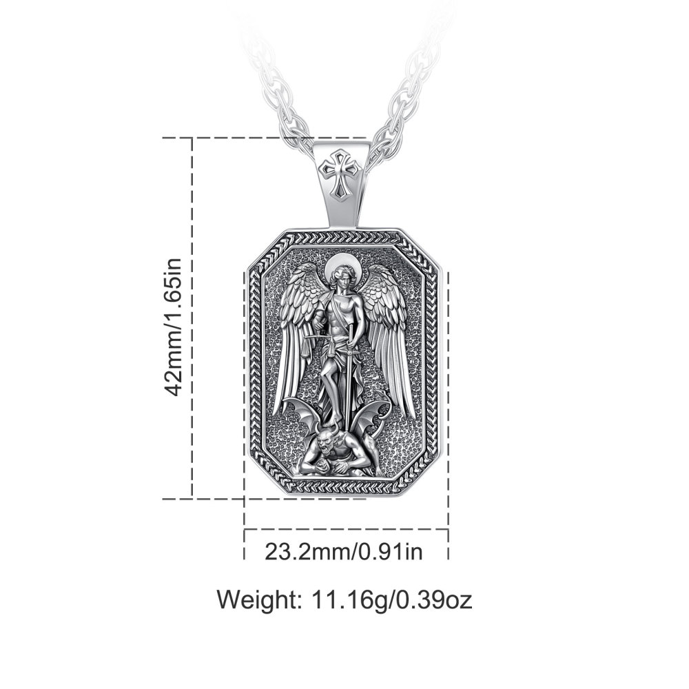 Merryshine Jewelry Octagonal St.Michael Archangel Prayer Pendant
