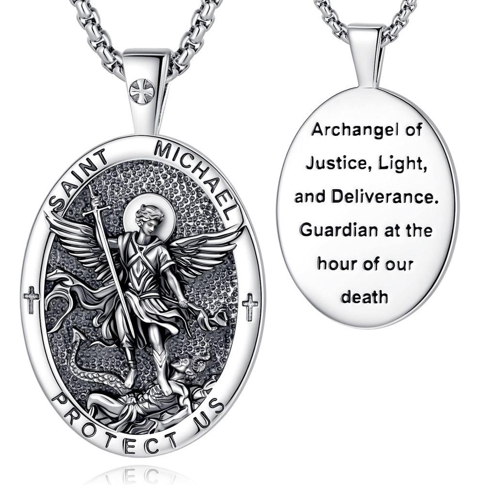 Merryshine Jewelry Oval St.Michael Archangel Faith Pendant