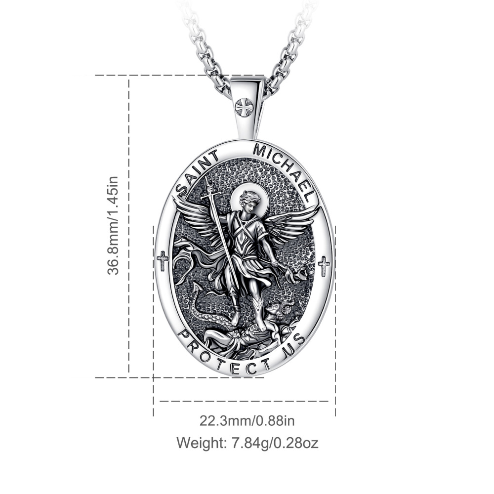 Merryshine Jewelry Oval St.Michael Archangel Faith Pendant
