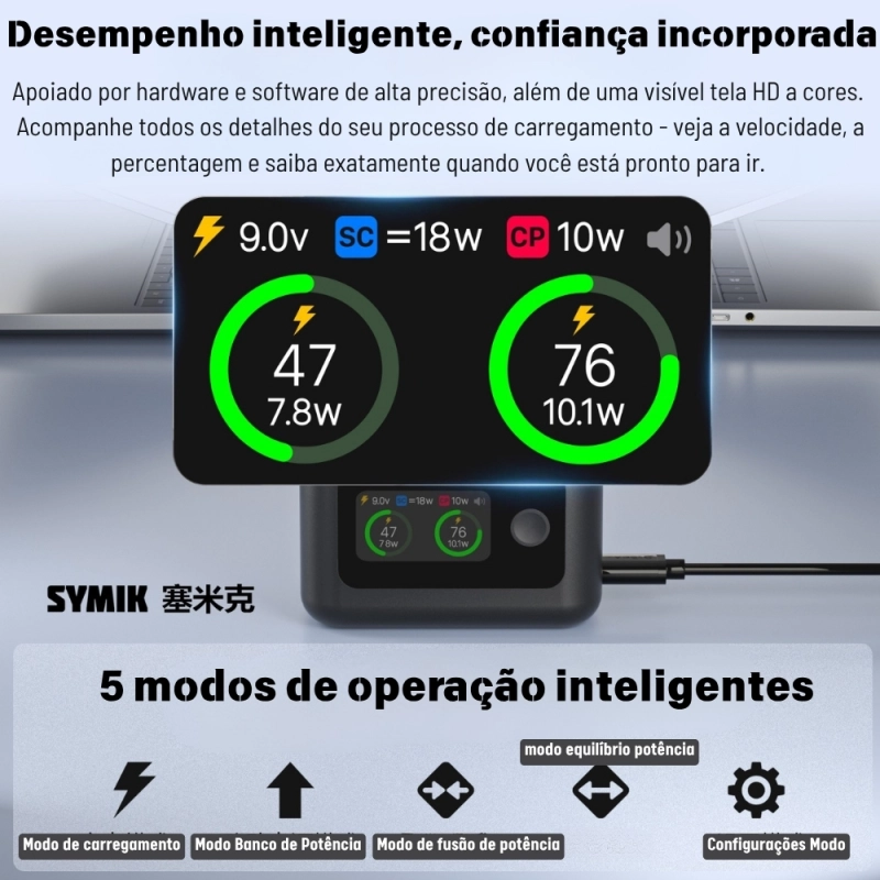 SYMIK Caricabatterie Intelligente Per Insta360 X5 – 27W Dual Fast Charger Con Display LCD, Power Bank E Storage Hub