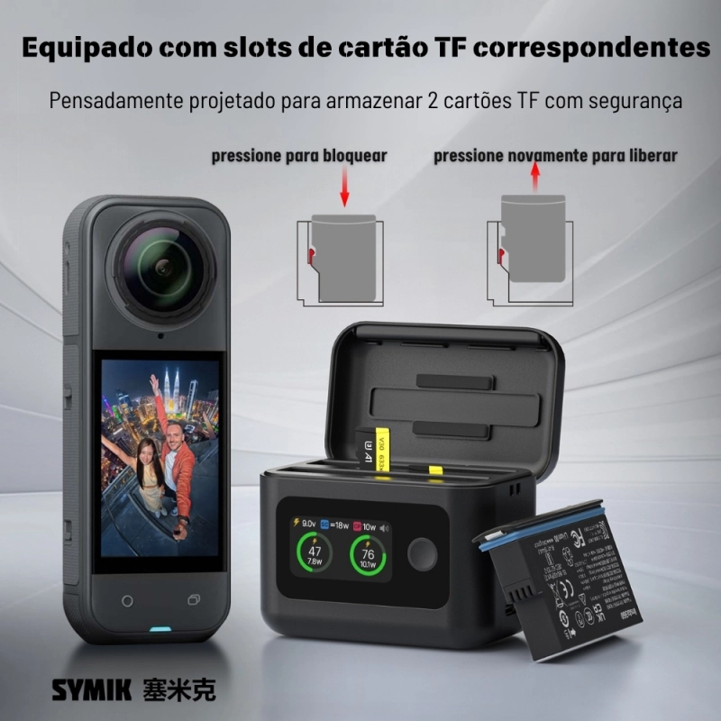 Cargador Doble Rápido Para Insta360 X5 – Compacto Y Portátil De ABS, Carga Eficiente Para Tu Cámara