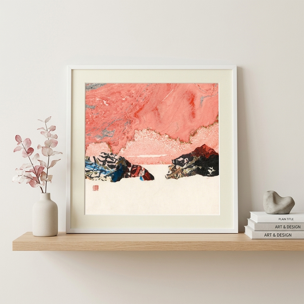 Flat Art | Crimson Clouds over the Peaks