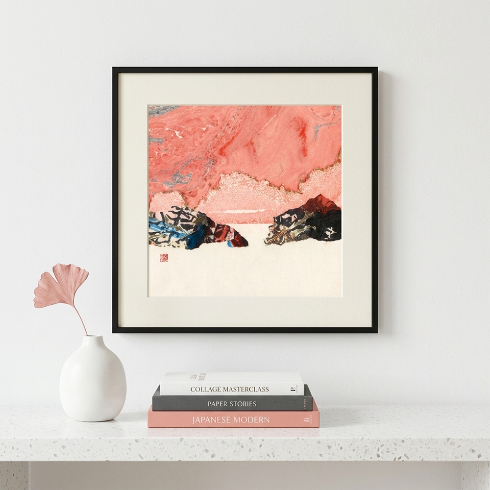 Flat Art | Crimson Clouds over the Peaks