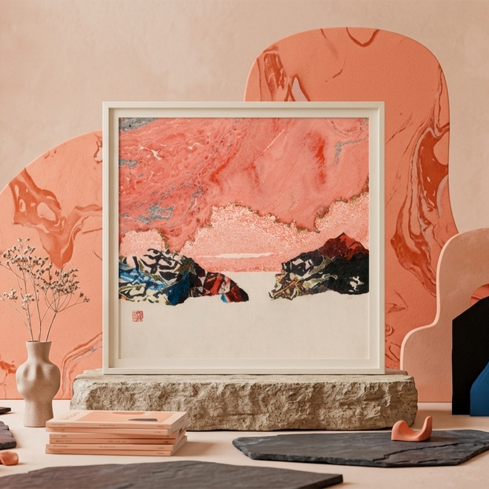 Flat Art | Crimson Clouds over the Peaks