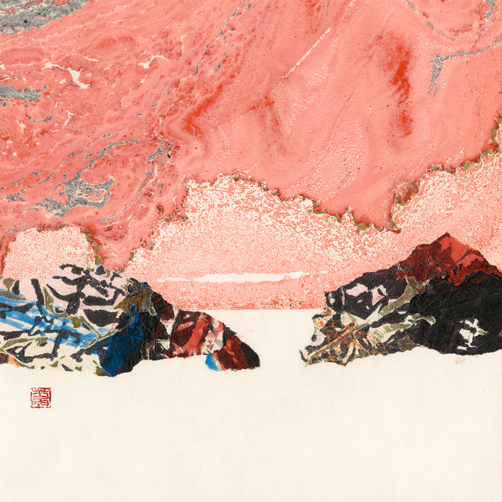 Flat Art | Crimson Clouds over the Peaks