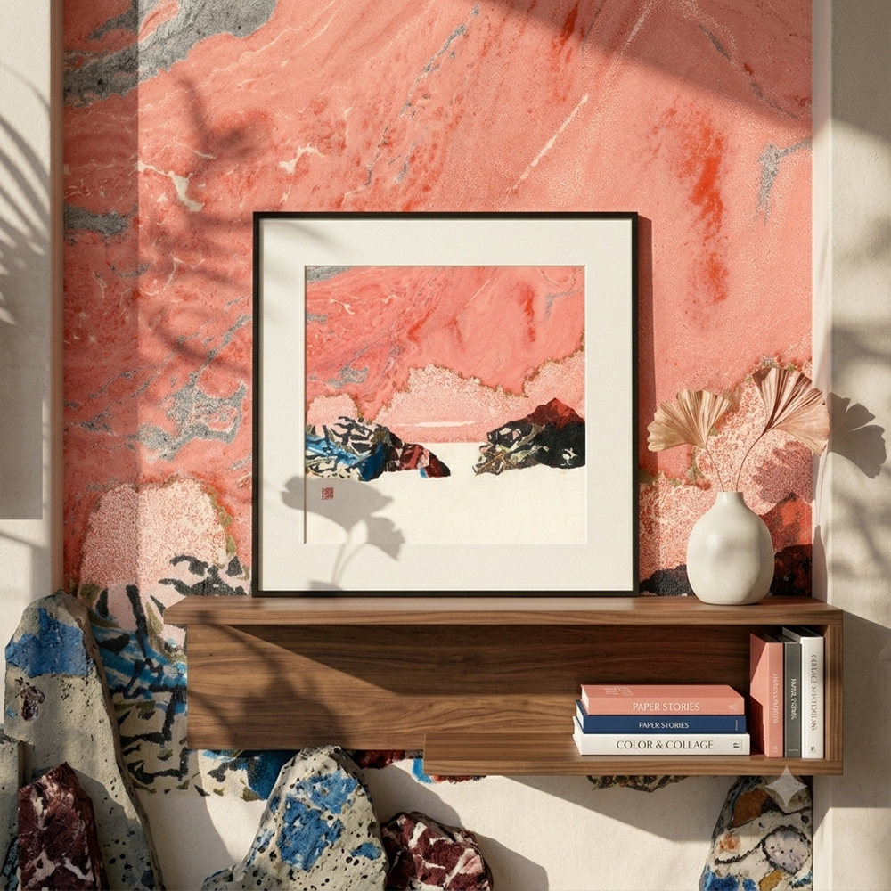 Flat Art | Crimson Clouds over the Peaks