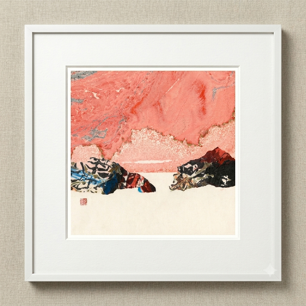 Flat Art | Crimson Clouds over the Peaks