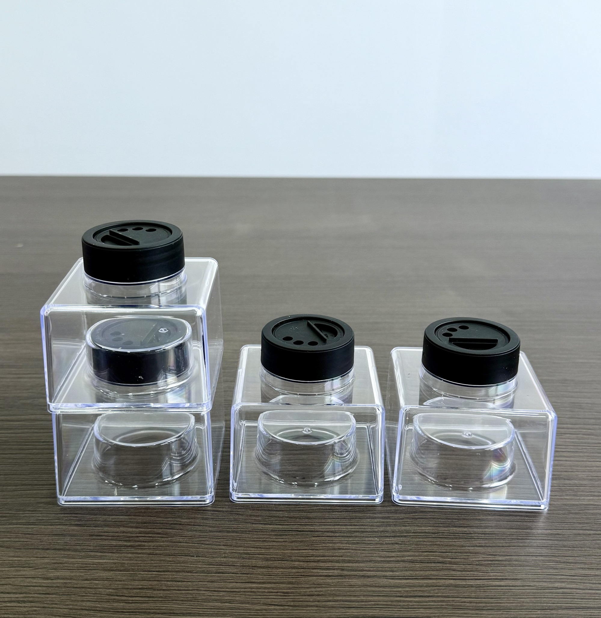 Stackable Shakers China warehouse New RTS 2oz Square Stackable Shakers with Black Top ...