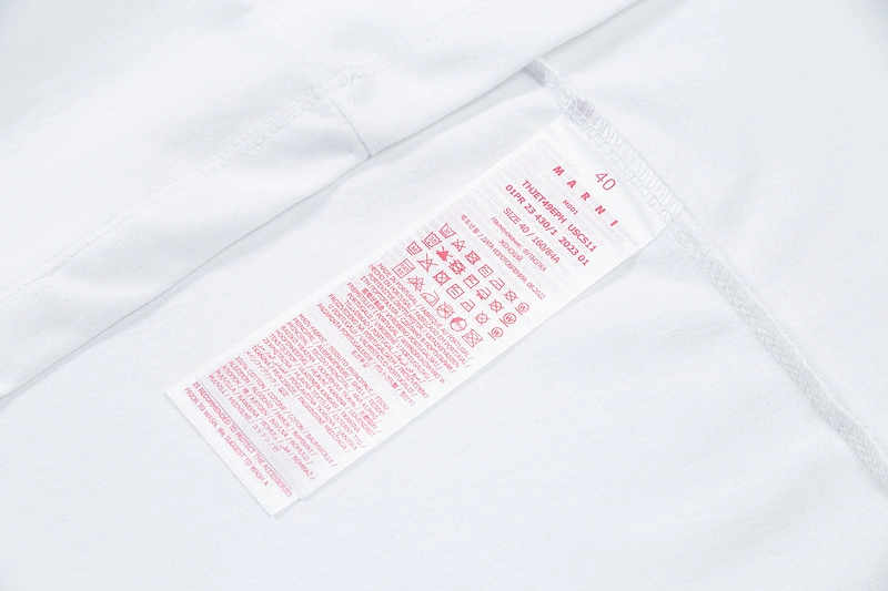 MARNI European and American niche Marina 2024 early spring new women's half circle letter LOGO short sleeve couple casual crew neck T-shirt