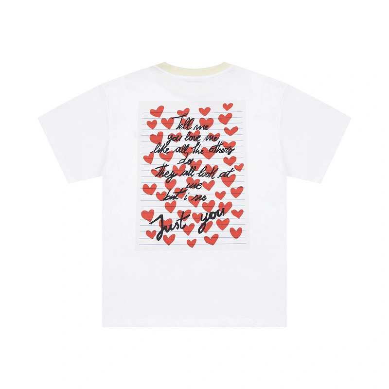 MARNI European and American niche Marina 2024 early spring new women's half circle letter LOGO short sleeve couple casual crew neck T-shirt