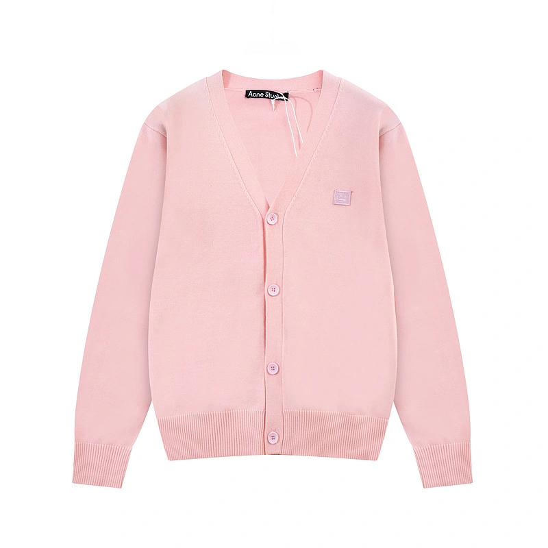 Acne Studios AC smiley face embroidered small square cardigan jacket women's 2 versatile spring and autumn new tops trendy brand knitted sweater Korean version sweater