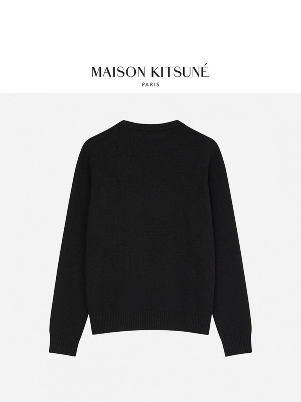 MAISON KITSUNE Autumn and winter MK fox head series 4 high street v-neck single-breasted knitted sweater cardigan couple men's and women's same sweater