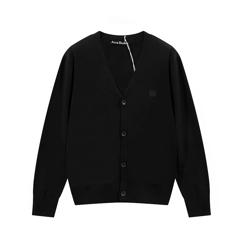 Acne Studios AC smiley face embroidered small square cardigan jacket women's 2 versatile spring and autumn new tops trendy brand knitted sweater Korean version sweater
