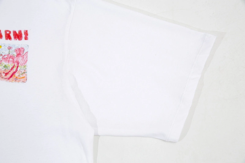 MARNI Niche trendy brand MARNI summer new short-sleeved loose cursive letter printing star with the same round neck short-sleeved T-shirt